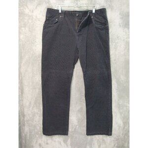 PrAna Pants Mens 38x32 Gray Saxton Corduroy Straight Leg Stretch Mid Rise